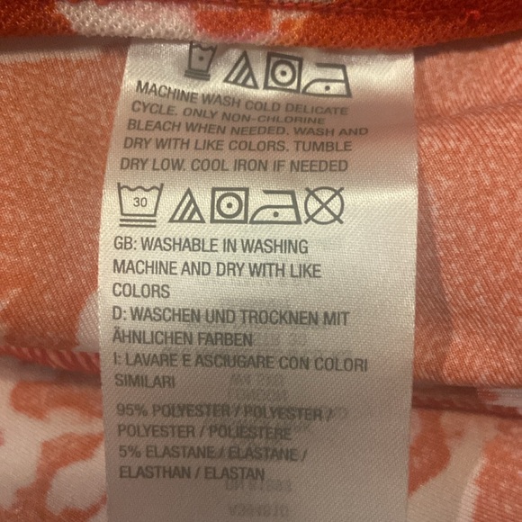 Isaac Mizrahi Pebble Knit Wide-Leg Pants Red/Orange Floral_Womens_1X - Picture 7 of 8